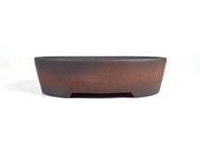 Chinese Yixing Unglazed Ceramic Oval Shohin Bonsai Pot ~ Shaded Tones ~ NEW picture