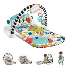 Fisher-Price Glow and Grow Kick & Play Piano Gym Baby Playmat, Blue picture
