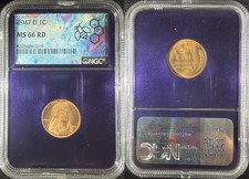 1947-D Lincoln Wheat Cent 1C NGC MS66 RD Gem Red BU Denver Mint picture