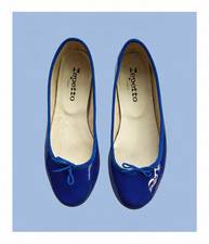 Electric Blue Repetto Ballet Flats Patent Leather 38, US 7.5 picture