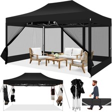 10x15FT Heavy Duty Pop-Up Canopy with Mosquito Netting & UPF 50+ Waterproof Roof picture