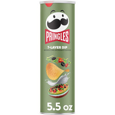 Pringles 7-Layer Dip Potato Crisps Chips, Lunch Snacks, 5.5 oz Canister picture