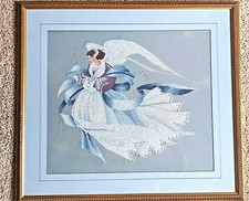 Embroidered Vintage The Angel of Winter by Rosemarie Limmer Matted Framed picture