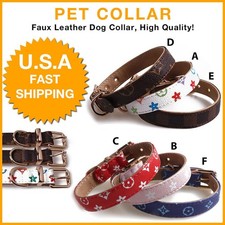 Luxury Designer Fashion Dog Collar Faux Leather for Pet Dog Cat Animal picture