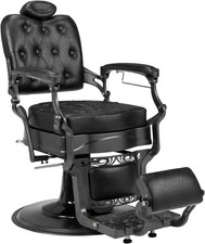 New Metal Vintage Barber Chair Hydraulic Recline Hair Salon Beauty Chair Black picture