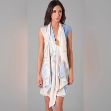 Diane Von Furstenberg DVF Damiana Dress 6  Silk Watercolor Romantic Painterly picture