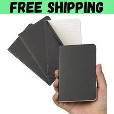 Pocket Notebook, 4 Pack Thin Cover Small Notebook for Black Cover Ruled Paper picture