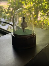 Vintage Reuge Swiss Ballerina Dome Music Box Automaton Rita Ford NY PERFECT WORK picture