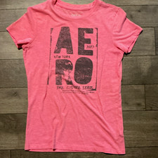 Aeropostale Classic Crew Men’s Pink Graphic Logo Crew Neck T-Shirt Size M picture