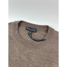 NWOT Hart Schaffner Marx 2XB Brown Extra Fine Merino Wool Crewneck Sweater picture