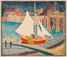 Blanche Lazzell: Sail Boat 22x30 Archival Quality Fine Art Print picture
