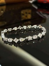 5Ct Multi Cut Lab Created Diamond Women's Tennis Bracelet 14K White Gold Plated picture