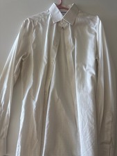 Charles Tyrwhitt Slim Fit Dress Shirt Mens 16-36 Cream Check Non-Iron picture