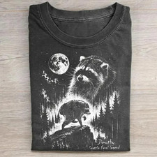 Vintage Jimothy Raccoon Shirt, Retro Moon Trash Panda Graphic Tee picture