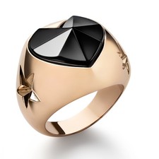 Baccarat 'Etoile De Mon Coeur' Black Crystal Ring Size 7.5 2812880 picture