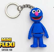 Sesame Street Grover Mini Flexi Keychain w/ Detachable Keyring picture