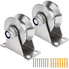 Groove Pulley Wheel for Rope Wall Mounted 2 Pack Stainless Steel Super Silent picture