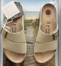 Birkenstock Papillio Almina Leather Platform Sandal Buckle Slides Sandals 37 picture