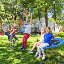 65 Ft Ninja Warrior Obstacle Course for Kids with Saucer Tree Swing | ASTM Certi picture