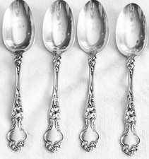 Antique RW&S Wallace Violet Pattern.925 Sterling Silver 4 Teaspoons 6
