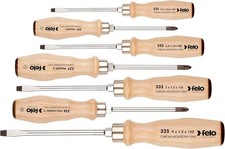 Felo 7pc Wooden Screwdriver Set 18108 Wood Grip Phillips Flat Slotted picture