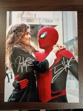 Spider Man Tom Holland / Zendaya Signed 8x10 COA W/Matching Numbered Sticker  picture