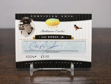 2004 Leaf Certified Cuts #CC-9 CAL RIPKEN JR. Auto 1/1 TRUE ONE OF ONE picture
