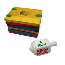 Classic Mexican Toy Combo - Tablita Magica and Pirinola Toma Todo - Traditional picture