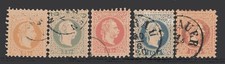 AUSTRIA 5 STAMPS, YEARS 1867/70, USED, VERY NICE picture