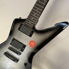 Silver Burst Solid Body Electric Guitar Stainless Rounded Edge Frets Heavy Metal picture