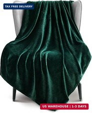 Exclusivo Mezcla Soft Large Fleece Throw Blanket for Couch, Forest Green picture