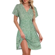 OBBUE Women's Summer Sundress V-Neck Wrap Dress picture