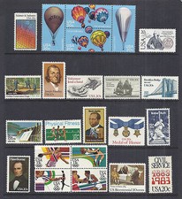 US 1983 Commemorative Year Set of 47, Xmas & Airmails 2031-2065, C101-C112 MNH picture