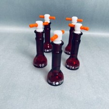Chemglass Volumetric Flask 10 ml with Stopper Low Actinic Set of 5 Flasks picture
