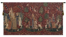 Lady and Unicorn Series Belgian Jacquard Tapestry Wall Hanging Medieval Art picture