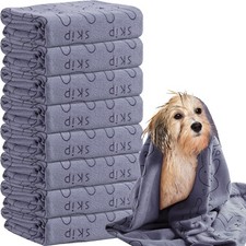 Peryiter 8 Pcs Dog Drying Towels 55'' x 28'' Microfiber Grey picture