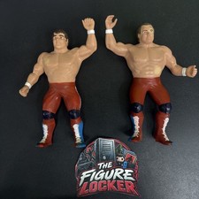 Vintage 1986 WWF LJN The British Bulldogs Figures Davey Boy Smith & Dynamite Kid picture