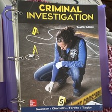 Criminal Investigation 12th Edition Ringbound Textbook Swanson et al McGraw Hill picture
