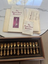 1979 Franklin Mint Apostles Spoons Miniatures 24 K  Gold On Sterling Silver Rare picture