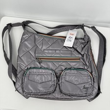Lug Zipliner 2 Hobo Convertible Backpack Bag purse Tote Metal Pearl NEW picture