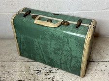 Vintage 1940’s Samsonite Luggage Bermuda Green Marble Hard Case Suitcase Small picture