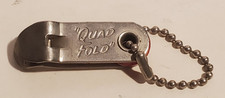 VINTAGE QUAD-FOLD CAN TAP STYLE BOTTLE OPENER KEYRING KEYCHAIN VAUGHAN USA picture