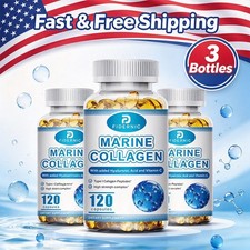 Hydrolyzed Marine Collagen 1300mg Type 120 Capsules Skin Hair Supplemen picture