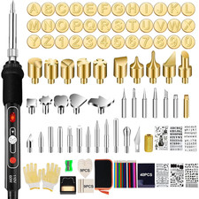 Wood Burning Kit, 163 Pcs Wood Burner Tool Kit with Letters and Numbers, Pyrogra picture