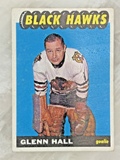 1965-66 topps #55 Glenn HALL Chicago Black Hawks HALL OF FAME VG IMO SEE PHOTOS picture