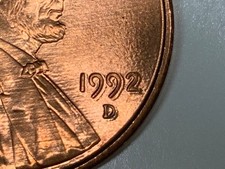 1992 D Lincoln Shield Cent.   Brilliant Uncirculated. Doubled die Obverse. picture