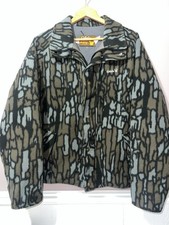 VINTAGE CABELAS WHITETAIL TREBARK FLEECE CAMO JACKET COAT made in USA HUNTING picture