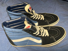 VANS Sk8-Hi Men's High-Top Canvas Lace-Up Sneakers Blue/Black/White US 10 picture