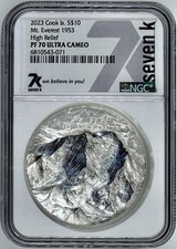 2023 Cook Island $10 Mt. Everest 1953 High Relief 2 Oz Silver NGC PF70UC 7K picture
