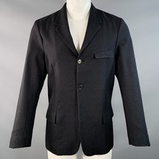 ARCHIVIO J.M.RIBOT Size M Black Wool Twill Single Breasted Buttoned Jacket picture